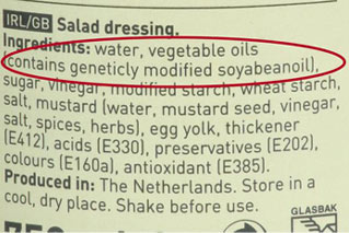 Genetically modified food label