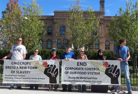 Protests marked the World Food Prize