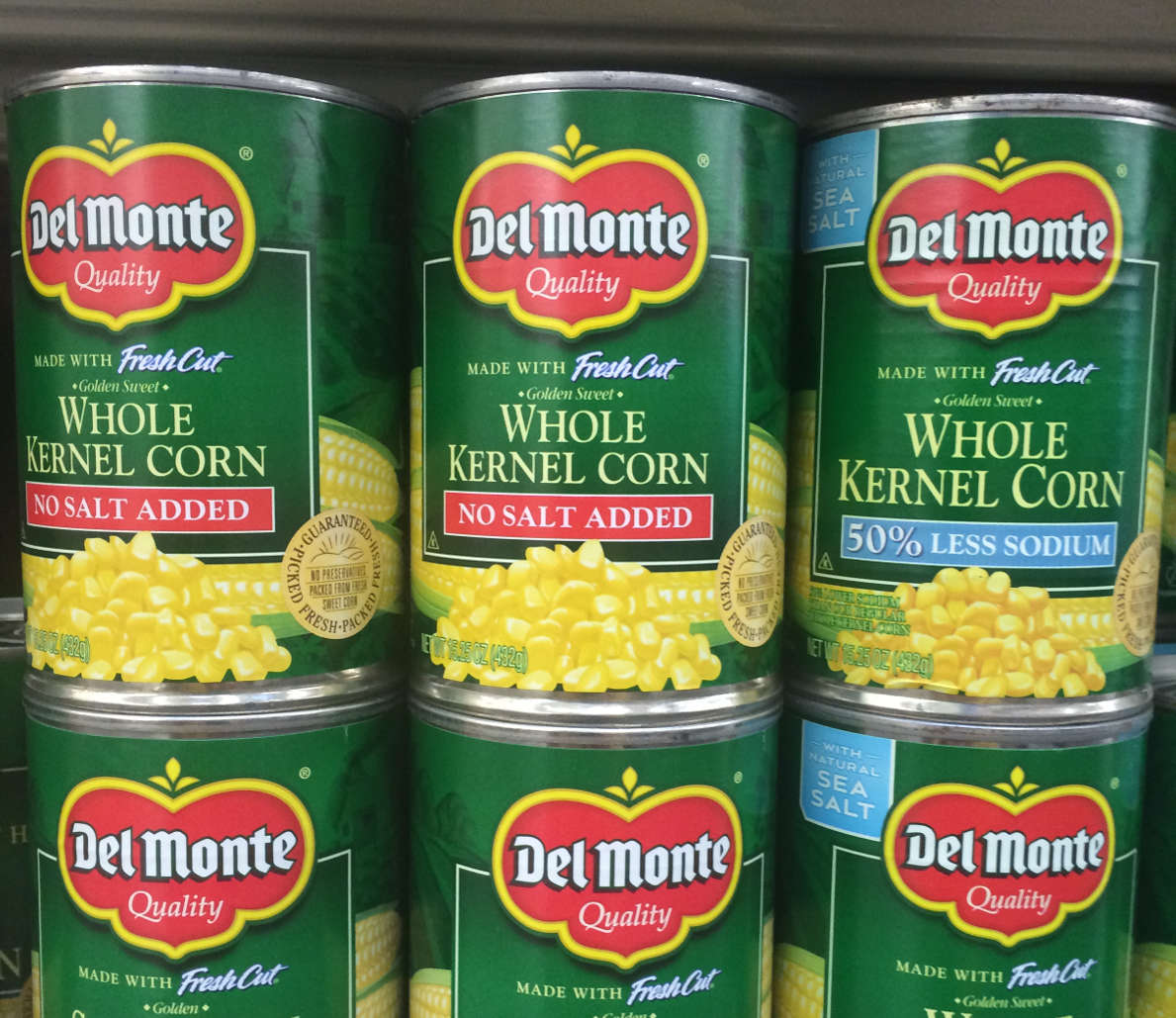 Del Monte sweetcorn canned products
