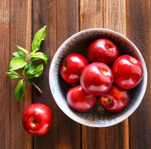 Raw Red Organic Cosmic Crisp Apples Bunch Stock Photo by ©bhofack2