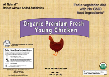 Organic premium fresh chicken label