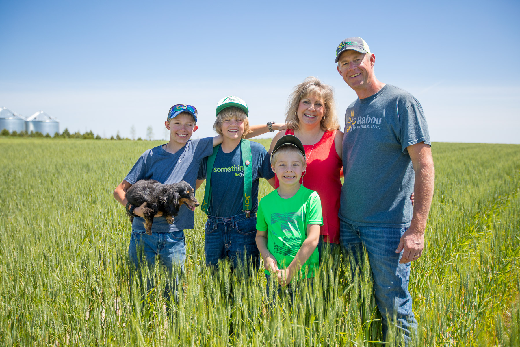 The Rabou Family Organic Wheat Growers in field