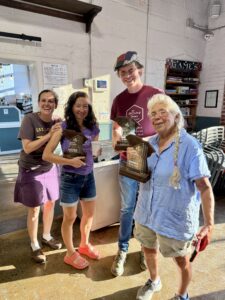 Swamp Rabbit founders/owners Mary Walsh and Jac Oliver at the Good Ground Exchange with award winning farmers Margie Levine of Crescent Farm and Nathan Vannette of Growing Green Family Farms 